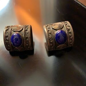 Silver & Blue Earrings. 💙